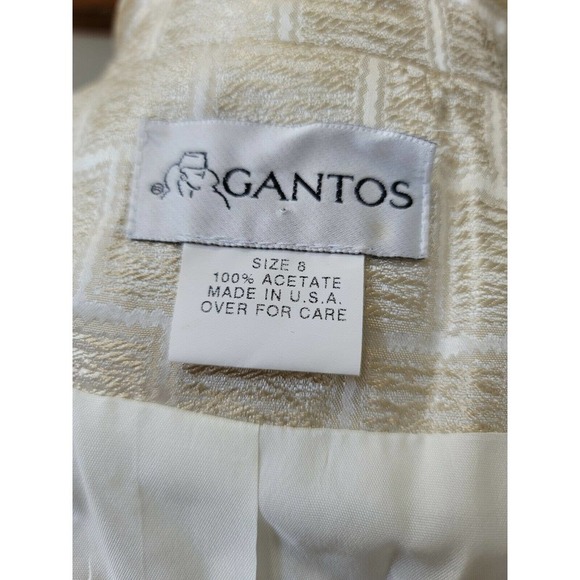 Gantos Vintage Ivory 100% Acetate Fitted Blazer & Skirt 2 Piece Suits Size 8 - Picture 11 of 12